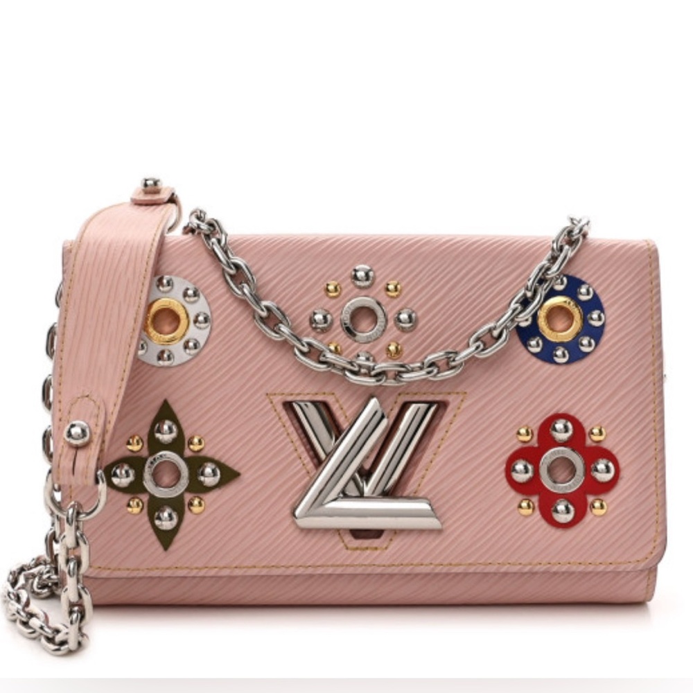 Louis Vuitton Pink Epi Leather Chain Crossbody with Multicolor Stud Accents
